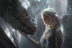 Daenerys Targaryen, Artwork, Fantasy art, Game of Thrones, Dragon, Fan art