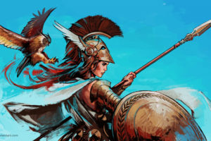 warrior, Athena, Artwork