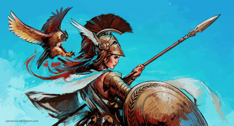warrior, Athena, Artwork HD Wallpaper Desktop Background