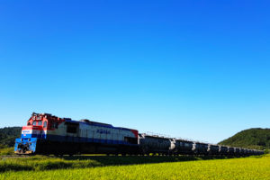 train, Freight train, South Korea, Farm, Landscape