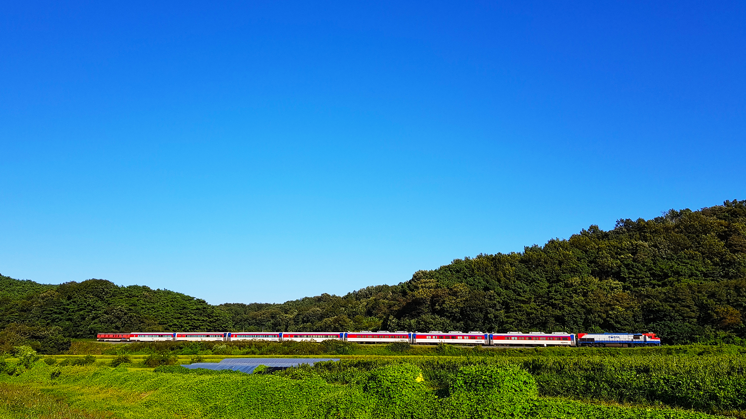 train, South Korea, Farm, Landscape Wallpaper