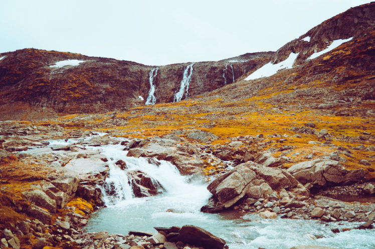 landscape, River, Fall, Waterfall, Mountains, Norway HD Wallpaper Desktop Background