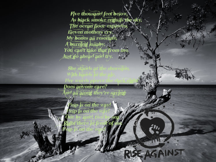 Rise Against, Monochrome, Lyrics, Hardcore, Punk rock HD Wallpaper Desktop Background
