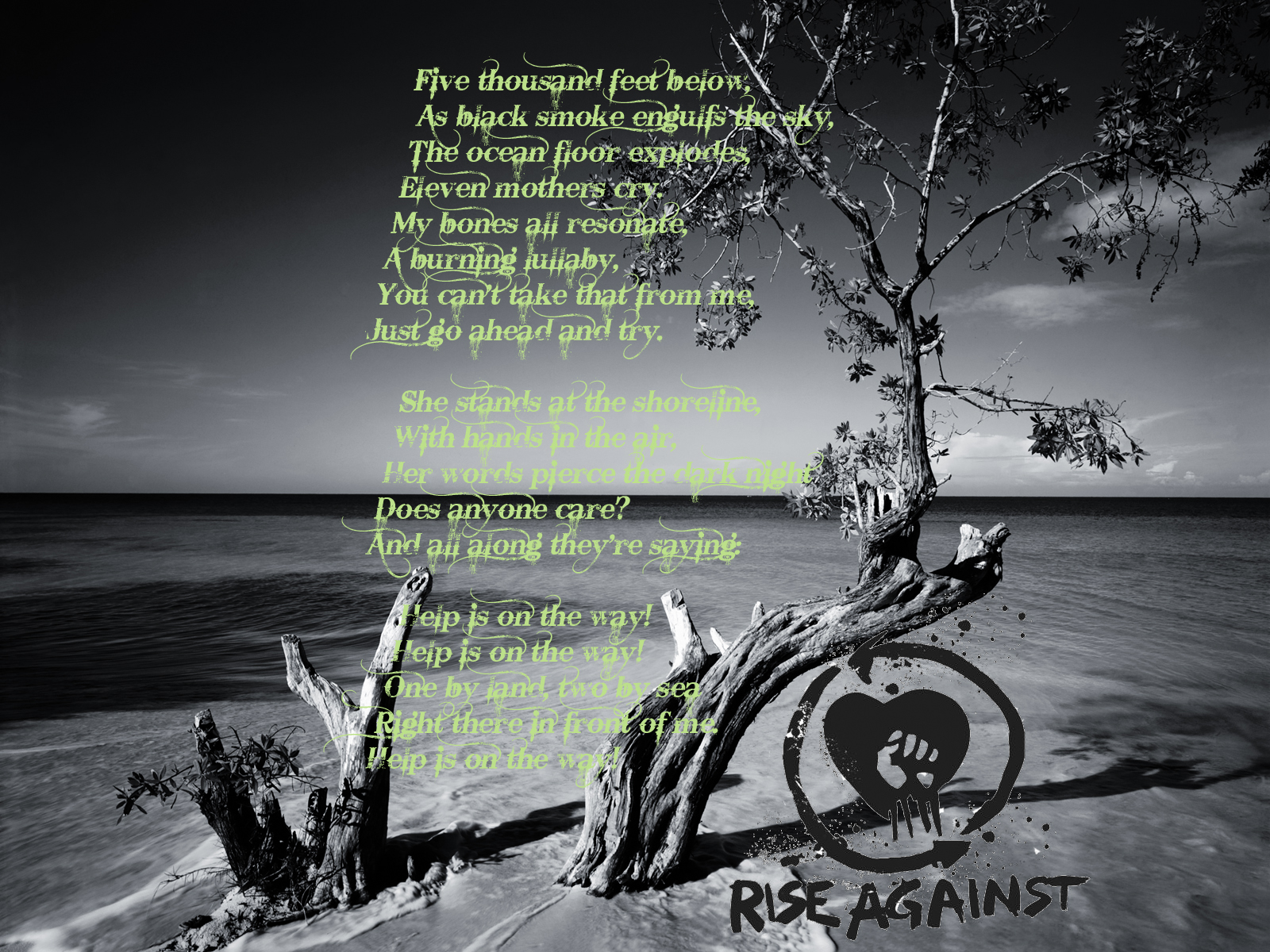 Rise Against, Monochrome, Lyrics, Hardcore, Punk rock Wallpaper