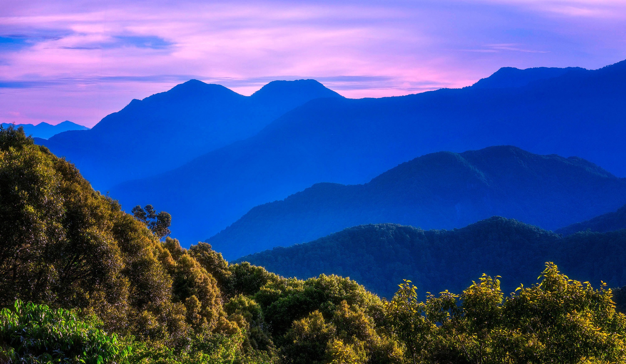 blue, Sky, Purple, Nature, Mountains, Landscape Wallpaper