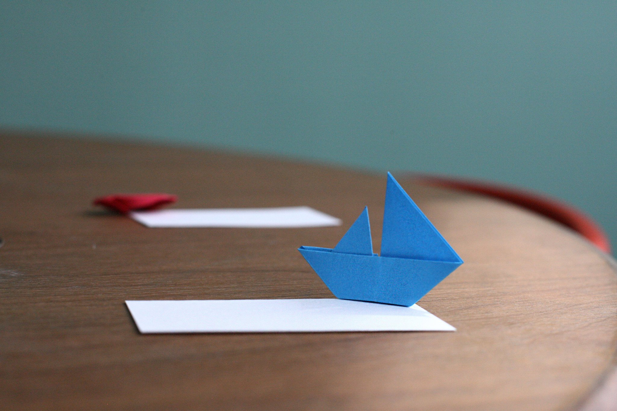 origami, Paper, Minimalism, Sailing ship, Macro, Table, Depth of field, Ship Wallpaper