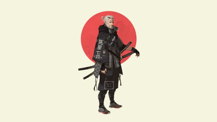original characters, Fan art, Japan, Samurai, Katana HD Wallpaper Desktop Background