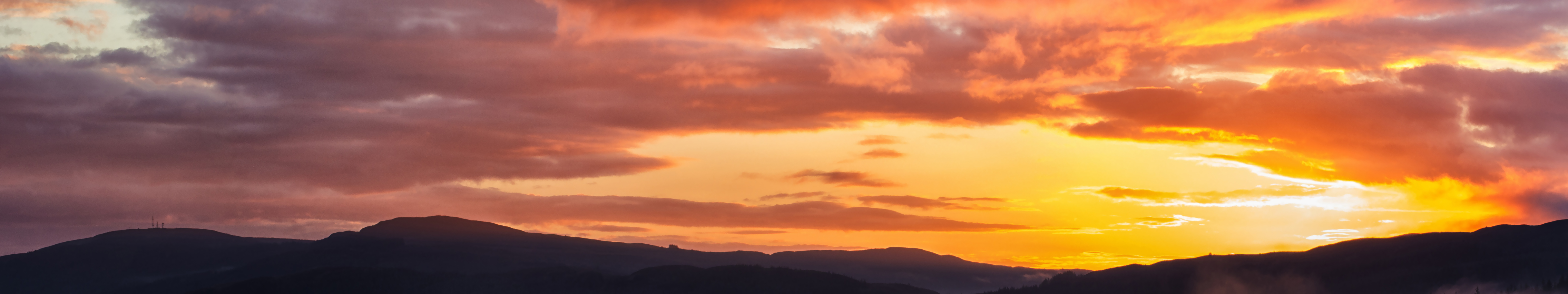 dusk, Mountains, Clouds, Nature Wallpaper