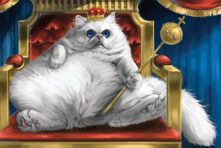 king, Cat, Throne HD Wallpaper Desktop Background