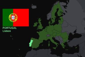 Portugal, Europe, Map, Flag