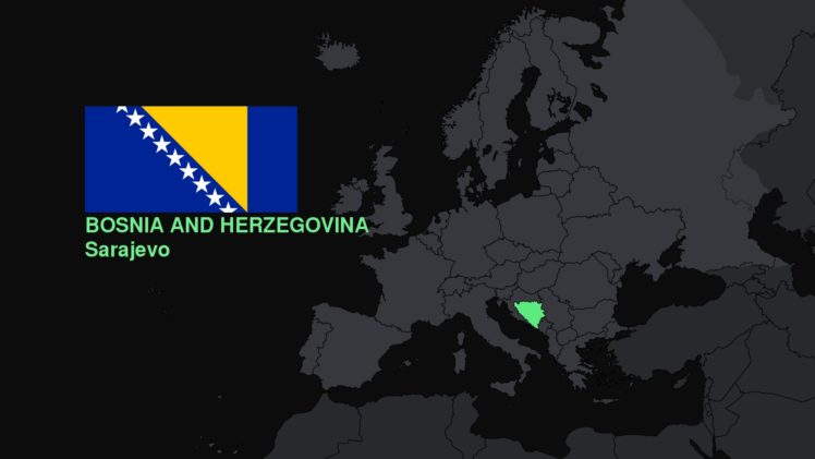 Bosnia and Herzegovina, Europe, Flag, Map HD Wallpaper Desktop Background