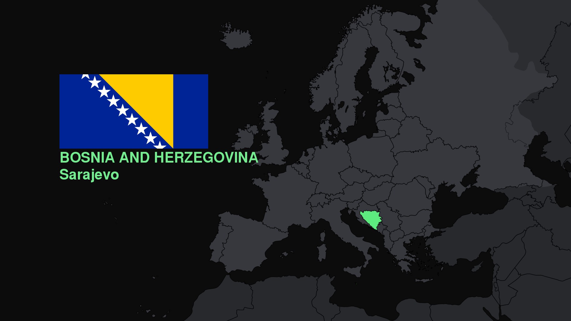 Bosnia and Herzegovina, Europe, Flag, Map Wallpaper
