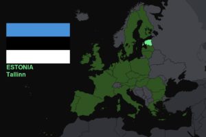 Estonia, Europe, Flag, Map