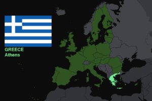 Greece, Flag, Map, Europe