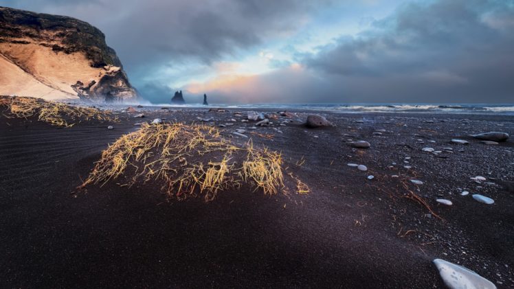 landscape, Nature, Sky, Reynisfjara Beach, Iceland HD Wallpaper Desktop Background