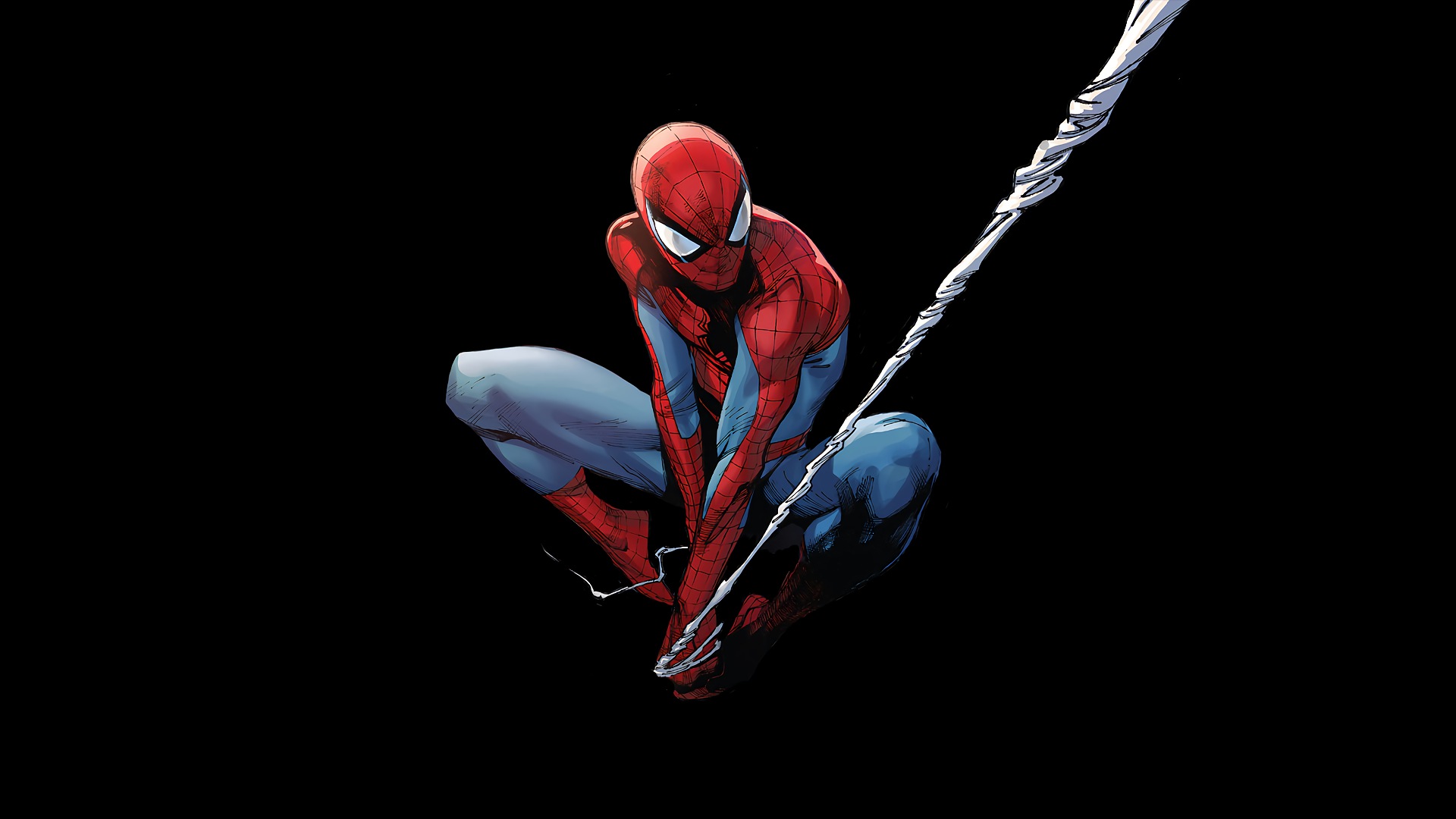 Marvel Comics, Spider Man, Black background, Superhero Wallpaper