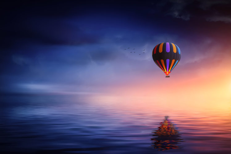 nature, Sky, Balloon, Water, Sea HD Wallpaper Desktop Background