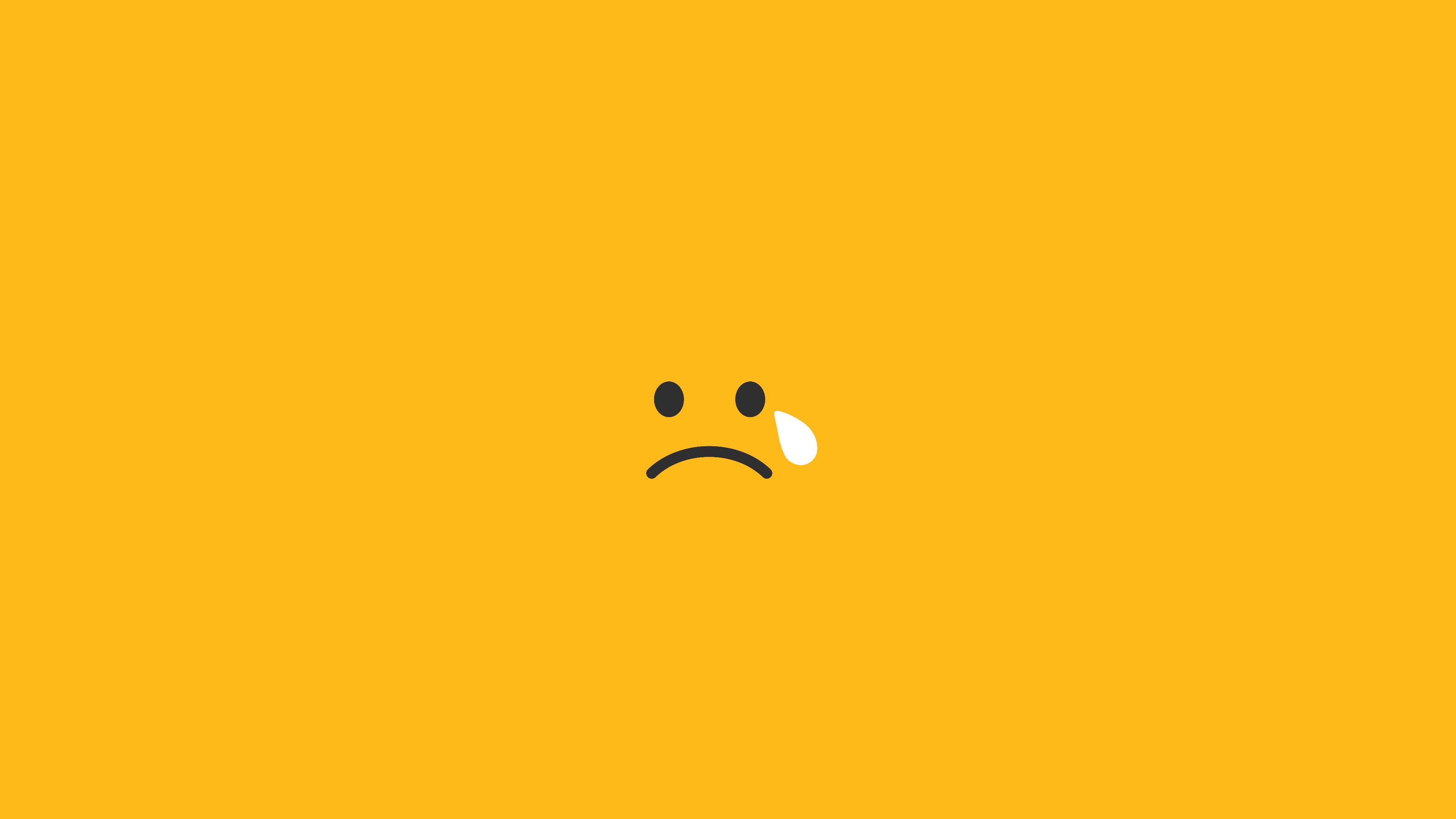 tears, Yellow background, Minimalism Wallpapers HD / Desktop and Mobile