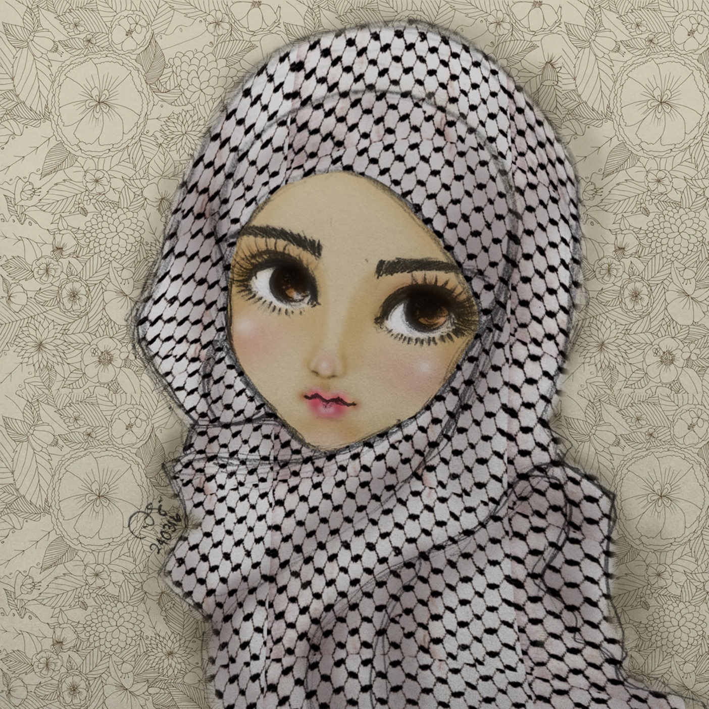 children, Eyes, Finie Ramos, Palestinian girl, Caricature, Doll, Palestine Wallpaper