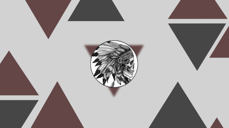 chief, Skull, Triangle, Red,  grey, Customized, Digital art HD Wallpaper Desktop Background