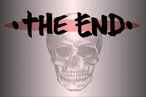 The End, Skull, Red, Faded