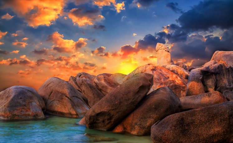 landscape, Sunset, Coast HD Wallpaper Desktop Background