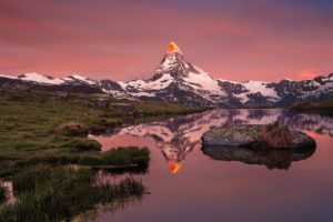 landscape, Lake, Matterhorn