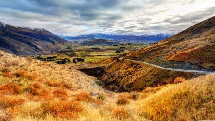 landscape, Mountains, Valley, Watermarked HD Wallpaper Desktop Background