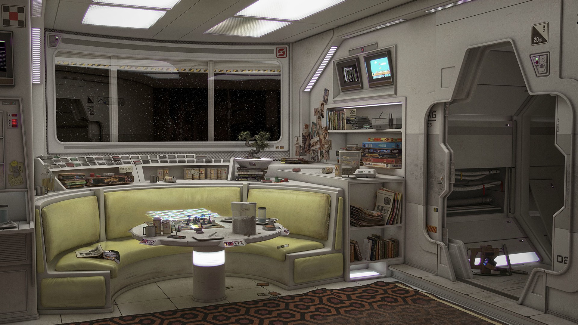564356 Spaceship Space Stars Digital Art Science Fiction Interior Space Art Futuristic Nintendo Entertainment System 