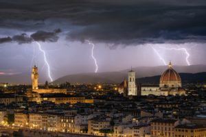 cityscape, Storm, Florence, Italy