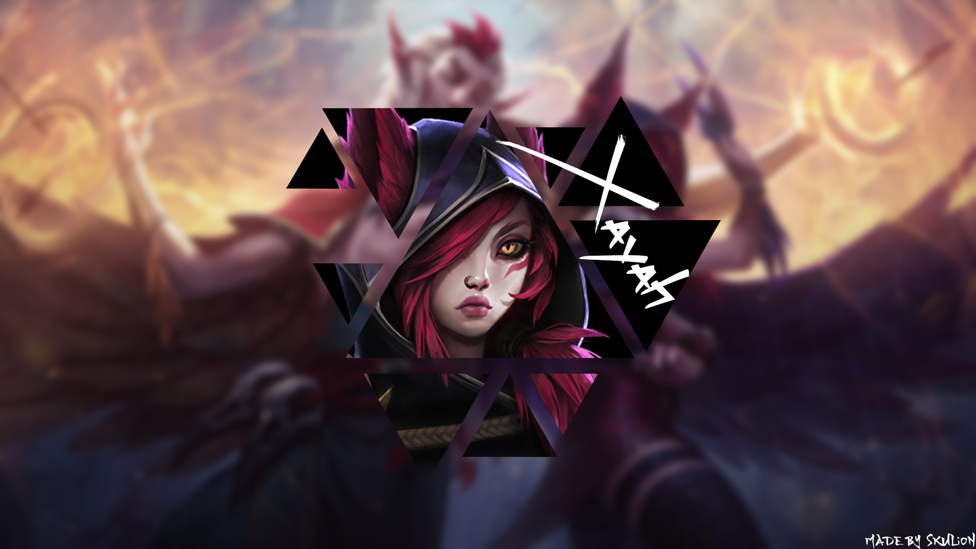skulion, Xayah (League of Legends), Photoshop, Summoners Rift, Adcarry, League of Legends, Abstract Wallpaper