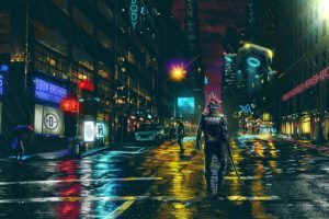 Dark Cyberpunk, Cityscape, Cyberpunk, Futuristic, Science fiction, Night, Artwork