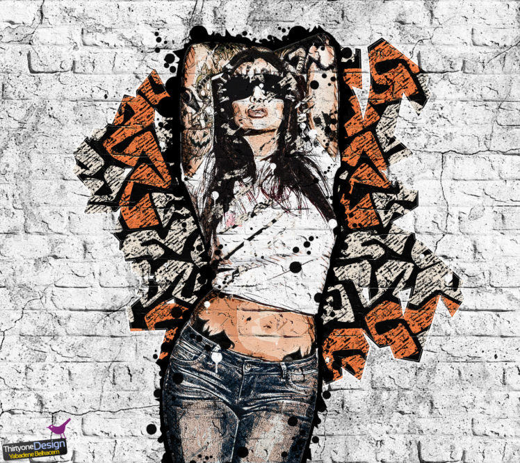 women, Graffiti, Wall, Pixel art, Tattoo HD Wallpaper Desktop Background