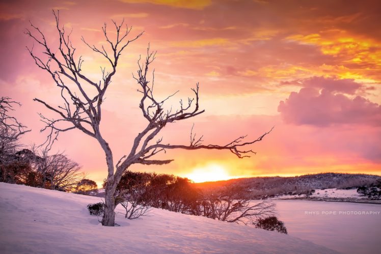 sky, Sunlight, Winter, Nature, Snow, Colorful, Landscape HD Wallpaper Desktop Background