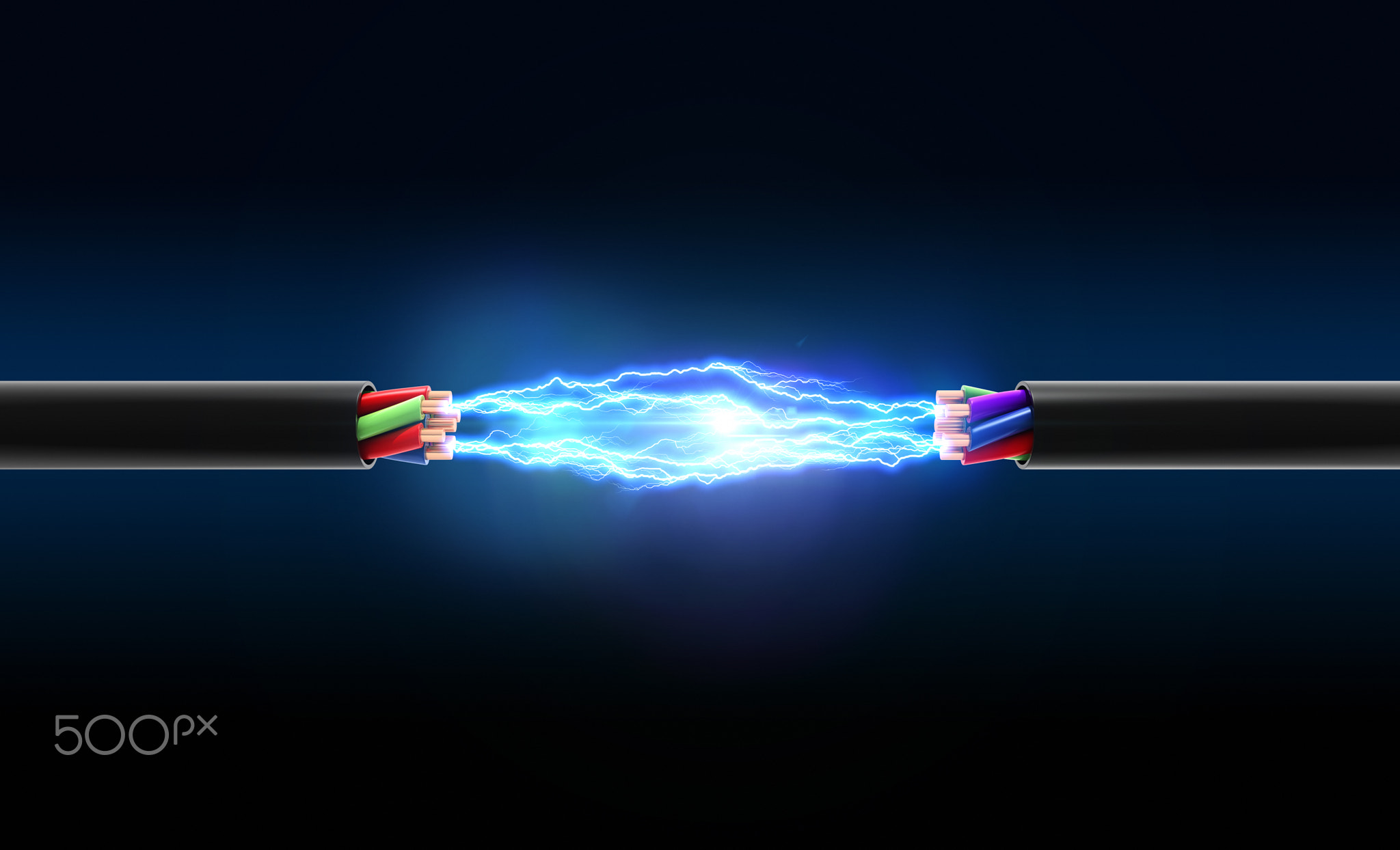 Electrical Spark Between Two Wires Wallpaper