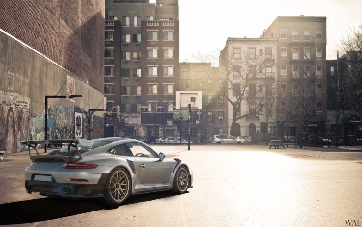 Porsche, Porsche 911, GT2RS, Race cars, Sports car, Basketball court HD Wallpaper Desktop Background