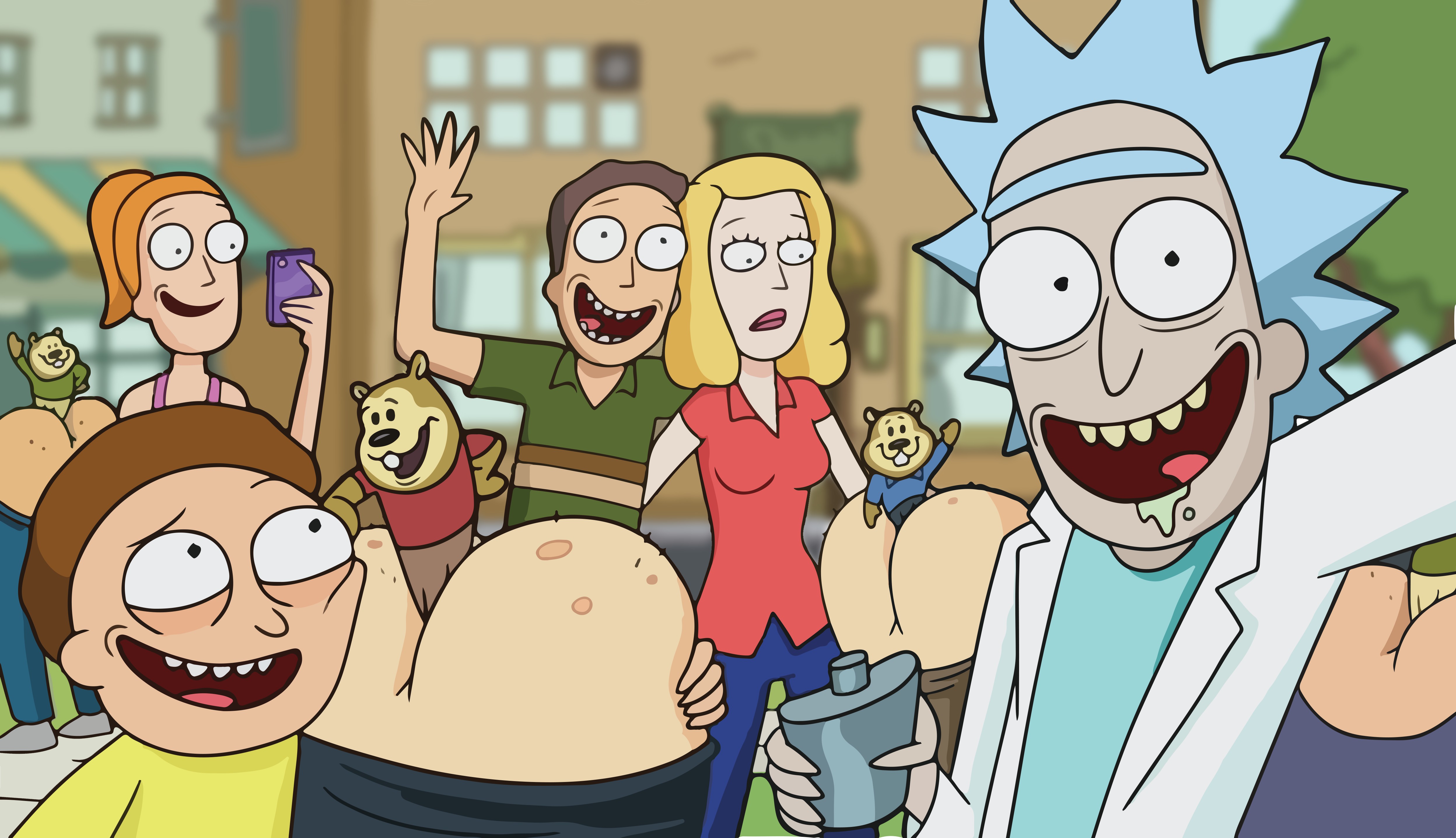 Rick Sanchez, Morty Smith, Jerry Smith, Summer Smith, Beth Smith, Rick and Morty, TV, Adult Swim Wallpaper