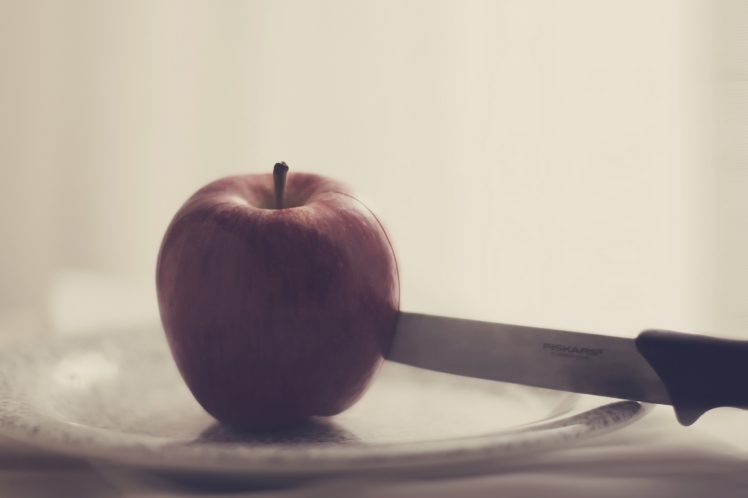 apples, Food, Knives HD Wallpaper Desktop Background