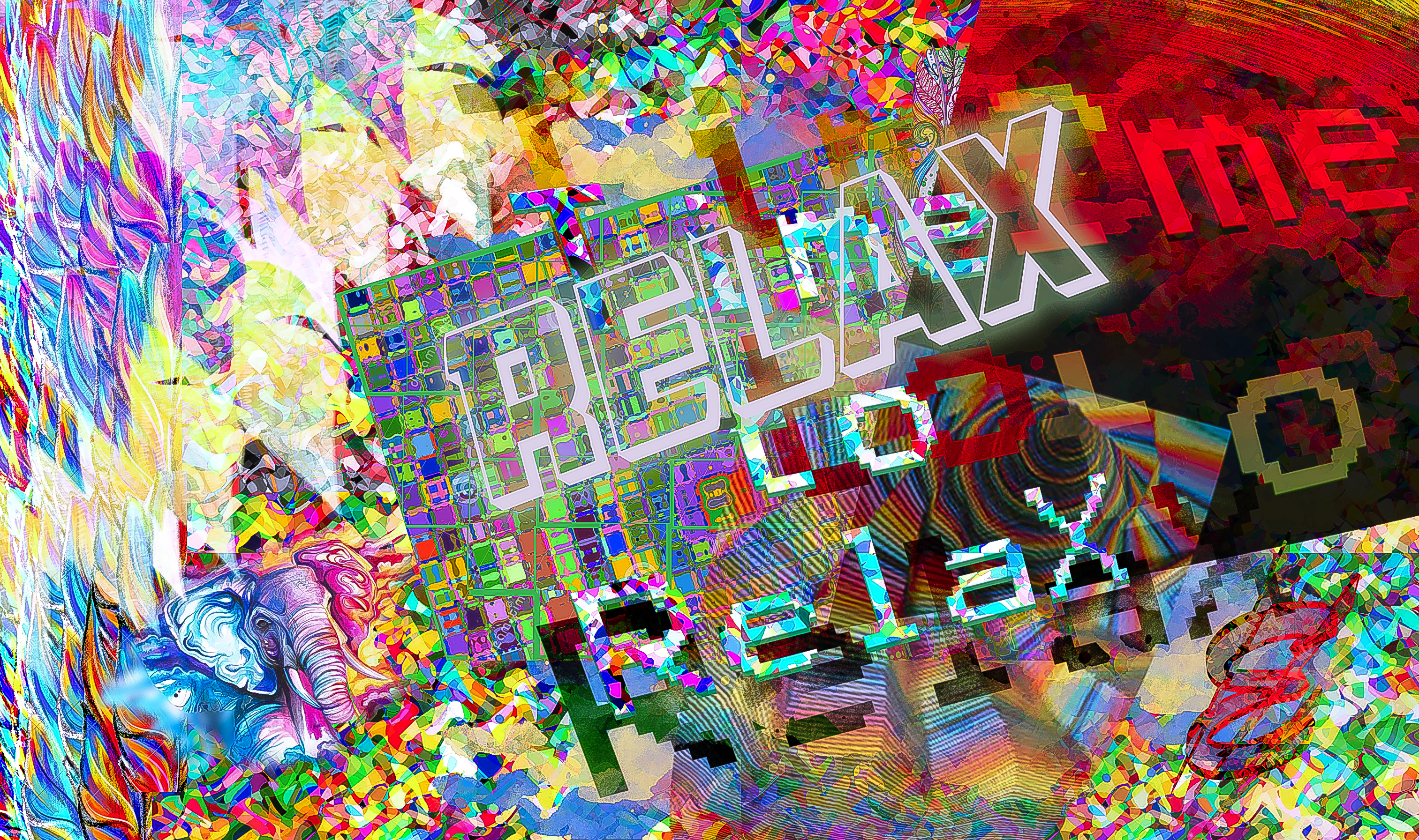 relaxation, Abstract, Photoshop, Graphic design, Thc, Glitch art Wallpaper