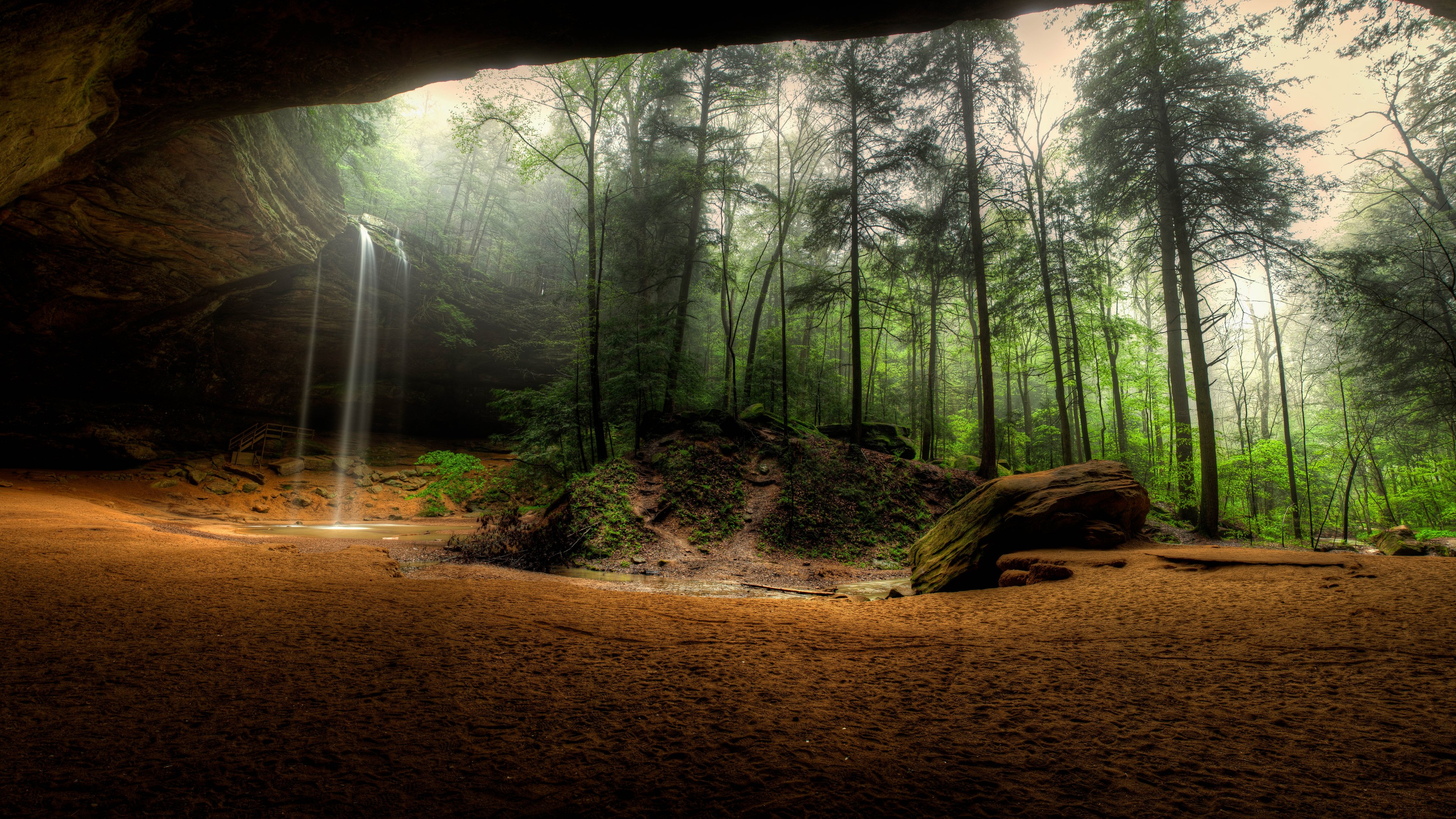 Ohio, Cave, Forest Wallpaper