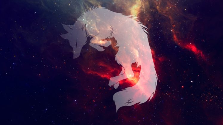 Wolf Space Galaxy Sleeping Wallpapers Hd Desktop And Mobile