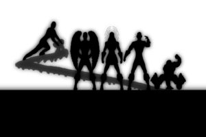 X Men, X Ment First formation, Silhouette, Monochrome