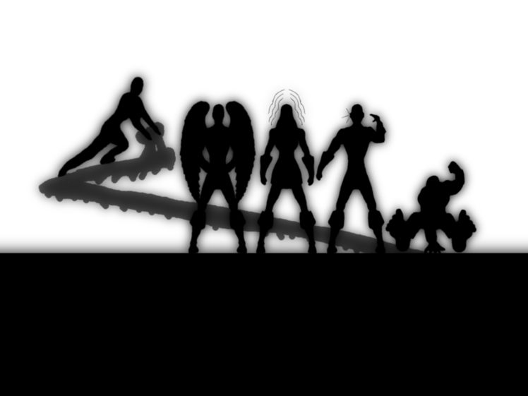 X Men, X Ment First formation, Silhouette, Monochrome HD Wallpaper Desktop Background