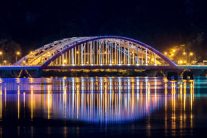 South Korea, Night, Bridge, Seoul, Neon, Lights, Cityscape, Reflection