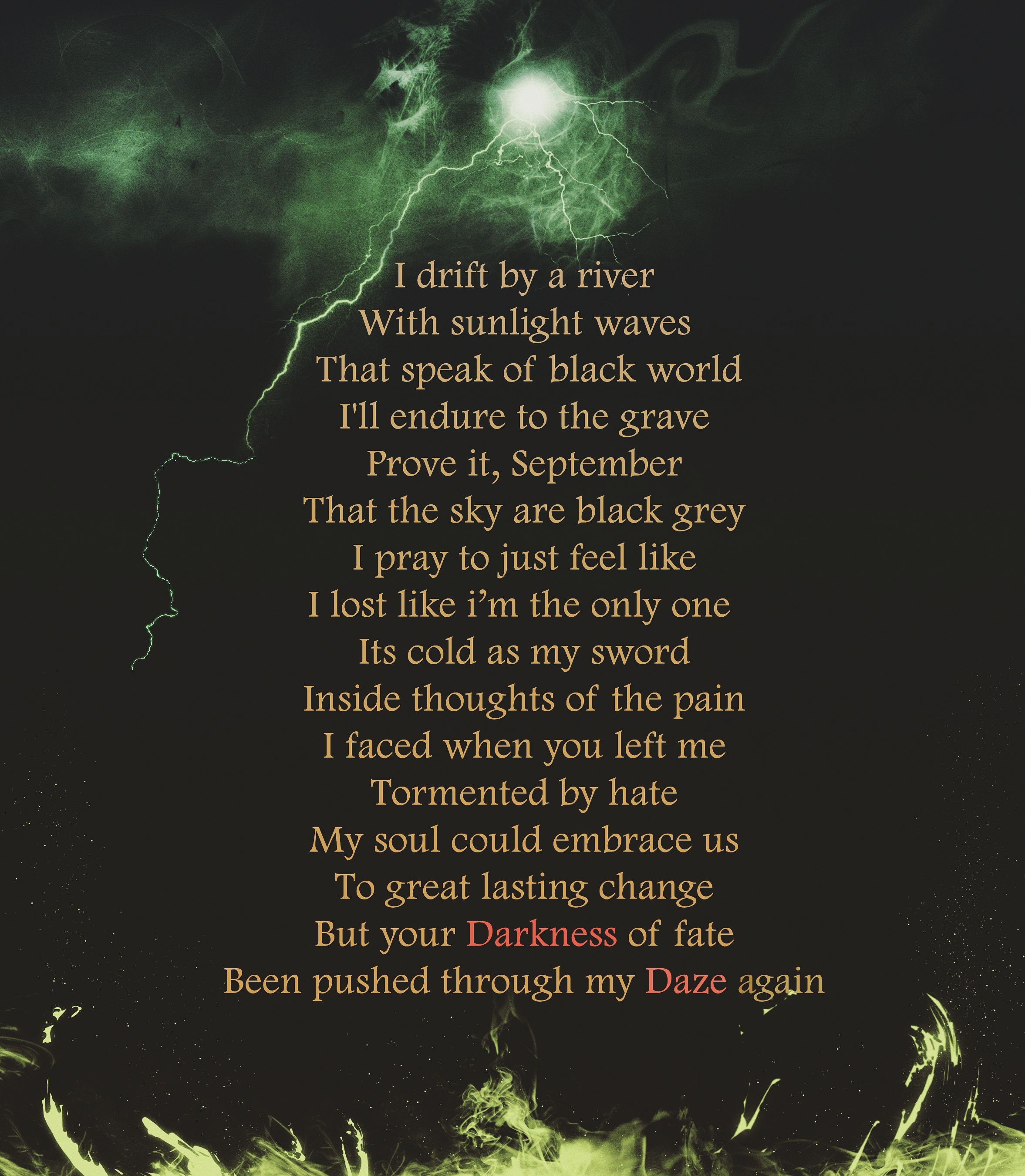 poem, Lightning, Quote Wallpaper