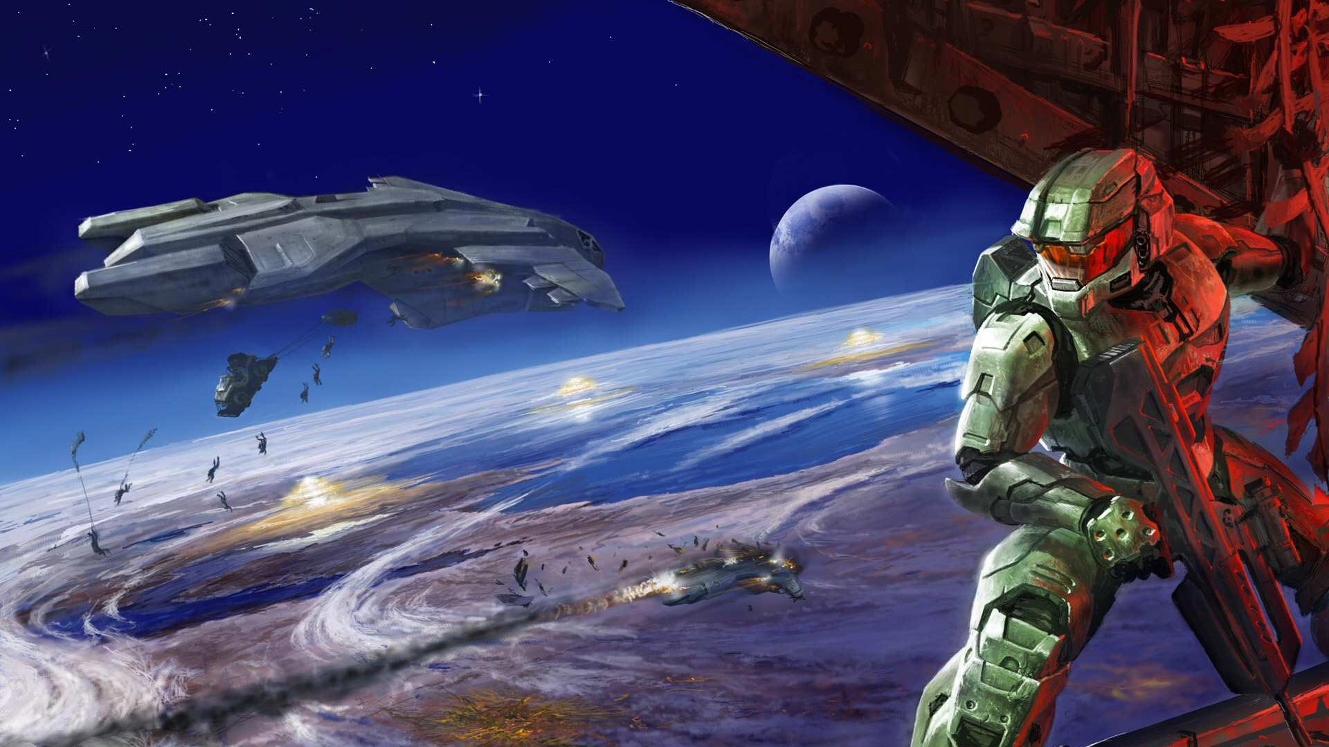Halo, Halo 2, Halo: Master Chief Collection, Video games, Space, Spaceship, Planet Wallpaper