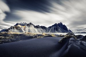 nature, Dark, Landscape, Mountains, Iceland, Long exposure