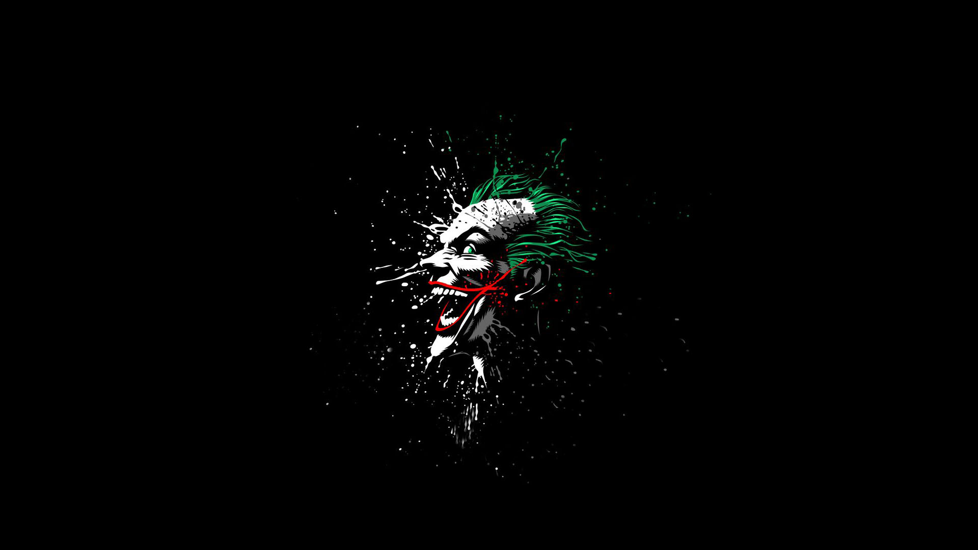Joker, Batman, Comics, Black, Artwork, Green, Red, White Wallpaper