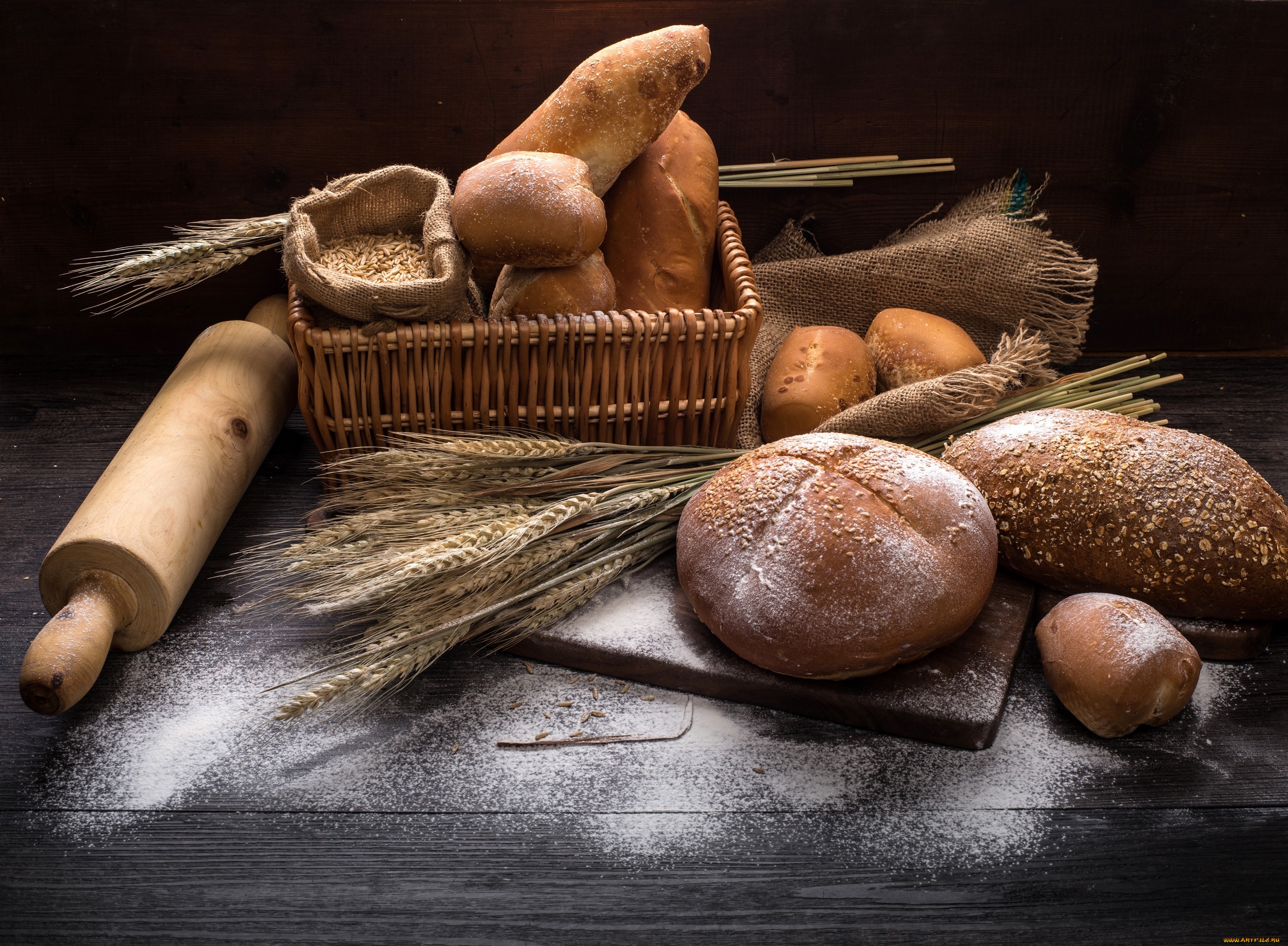 food, Wheat, Bread, Baskets Wallpaper