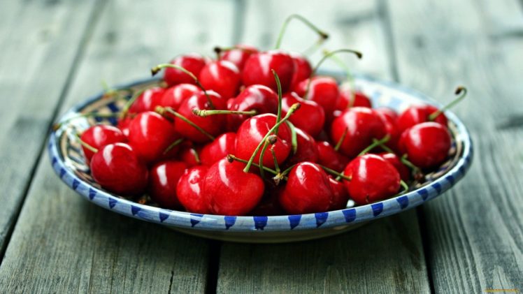 plates, Food, Red, Fruit, Cherries HD Wallpaper Desktop Background